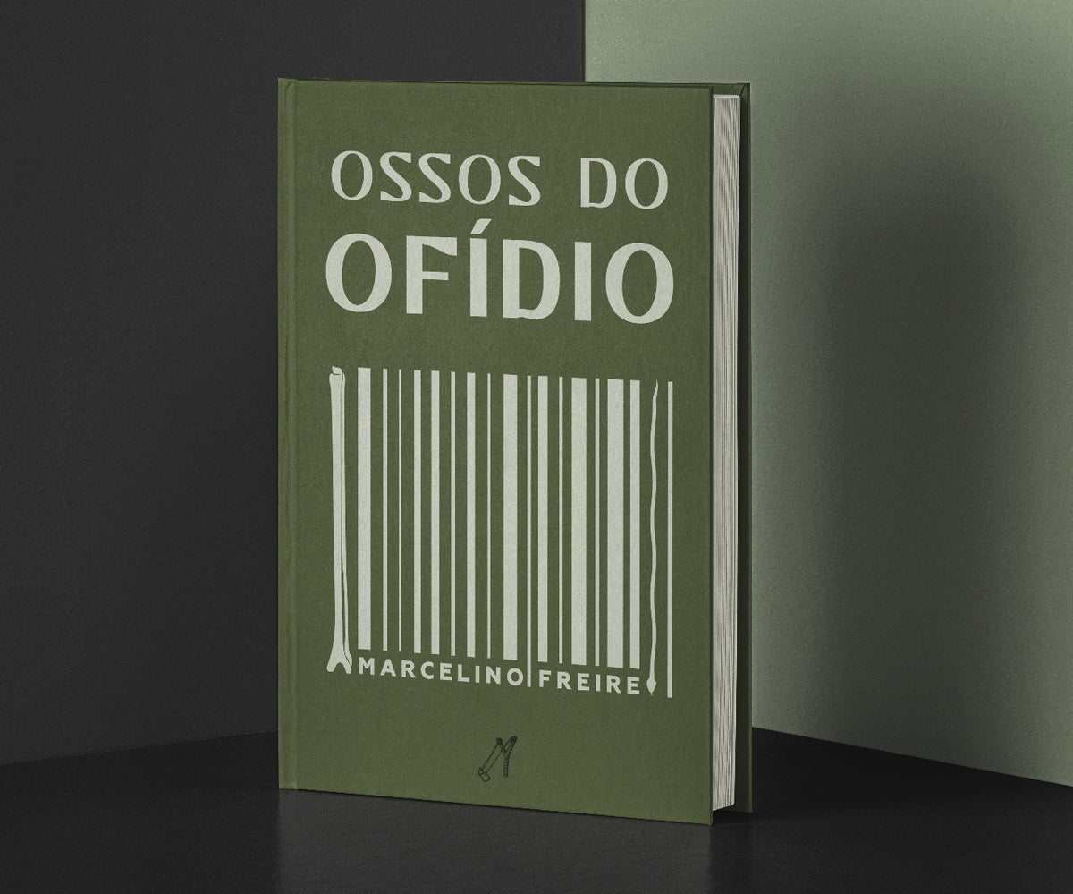 Capa do livro Ossos do Ofídio, do mestre de cursos Navega Marcelino Freire